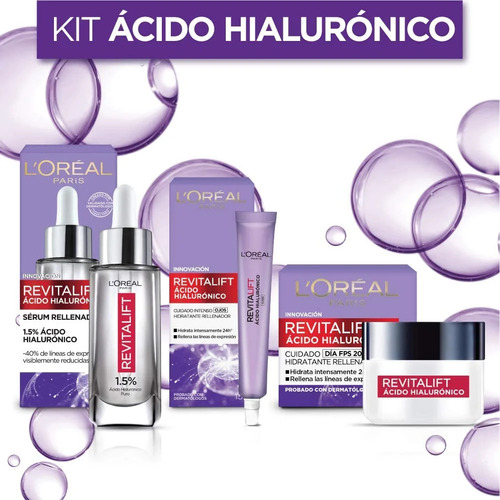  L'oréal Revitalift Kit Ácido Hialurónico Tipo De Piel Mixta