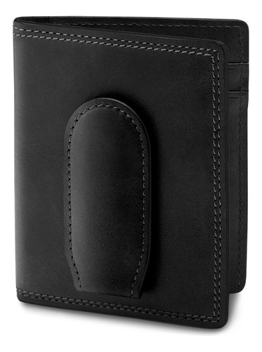 Cartera De Piel Italiana Negra Para Hombre Bosca Dolce