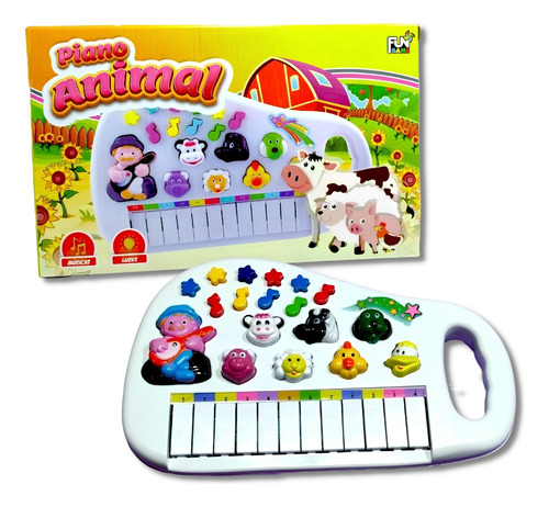 Piano Infantil Musical Educativo Som De Animais Fazenda