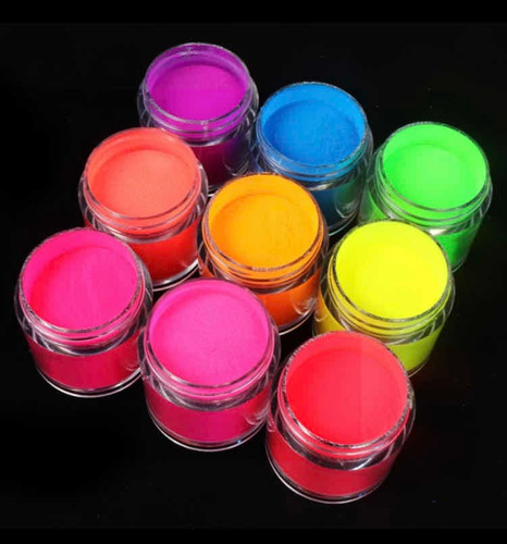 Colección 9 Acrilicos Tonos Neon Frasco 1/4 Oz (8 Grs)