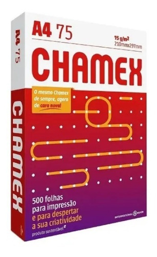 Resma Papel A4 Sulfite Chamex Office 210x297 75g 500 Folhas