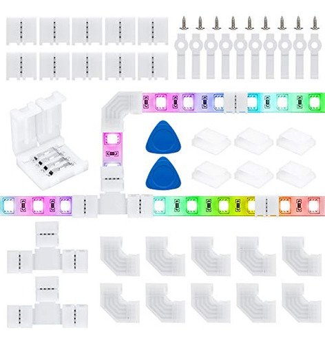 Kit De Conectores De Tira De Luces Led De 46 Piezas, Co...