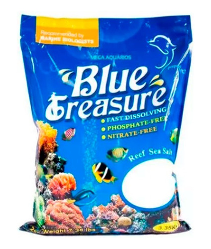 Sal Blue Treasure Reef Sea Salt 3,35kg P/ Aquários Marinhos