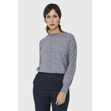 Sweater Detalles Espigas Gris Nicopoly