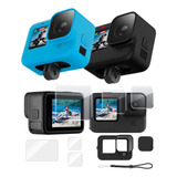 Kit Película Vidro Gopro Hero 9 10 Black + Capinha Silicone