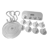 Kit Ganchos Multiusos Y Tapa Coladera Para Viaje,baño 13 Pzs