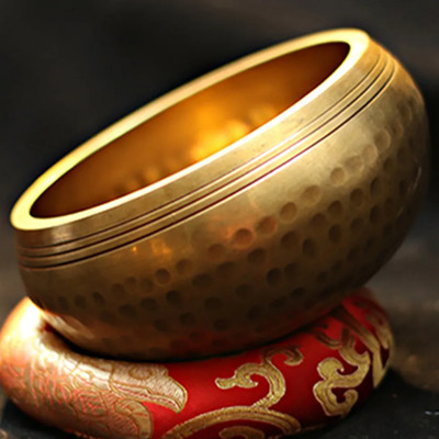 Para Relajación: Cuenco Tibetano Artesanal Con Buda Y Sonido