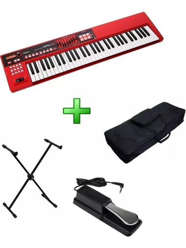 Teclado Roland Xps-10 Xps10 Rd 61 Kit Completo Vermelho