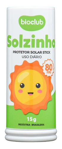 Protetor Solar Vegano Solzinho Stick Bastão 80fp Bioclub