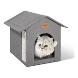 Casa Para Gatos Impermeable, Aislada, Resistente Al Invierno