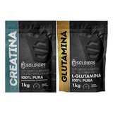 Kit: Creatina 1kg + Glutamina 1kg