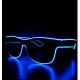 Lentes De Sol Luz Neon Led A Pilas Gafas Anteojos Luminoso Color Azul