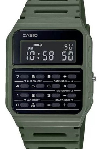 Relogio Casio Masculino Calculadora Cor Da Correia Verde-escuro