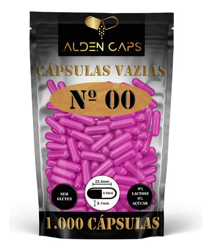 1.000 Cápsulas Vazias De Gelatina Rosa Nº 00 (1000mg)