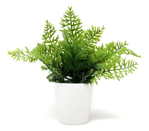 Planta Artificial Con Maceta De Ceramica Blanca