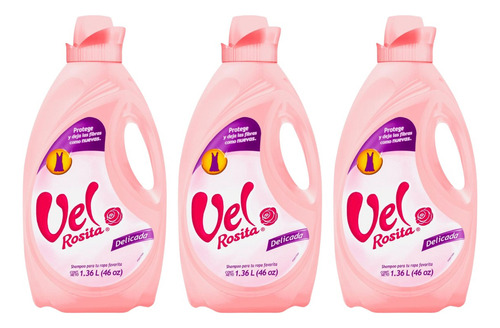 3 Pack Vel Rosita Detergente Liquido Ropa 1.36 Lt