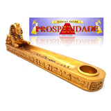 Kit Incensário Egípcio Gold Incenso Prosperidade 10 Varetas