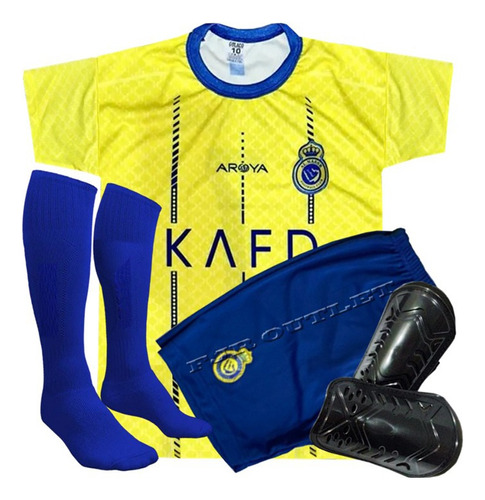 Uniforme Infantil Kit Camisa Shorts E Meião E Caneleira