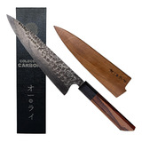 Cuchillo Chef Acero Al Carbono Martillado Japonés Colección
