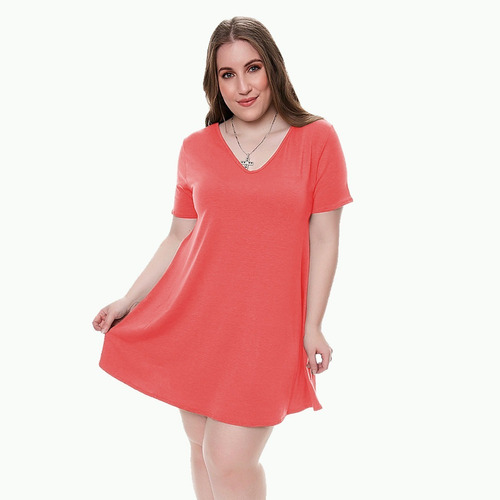 3 Vestido Mujer Bobo Manga Corta Modal Talle Grande C Lycra 