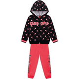 Moletom Infantil Jaqueta Capuz Ziper E Calça Kyly Feminino