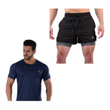 Conjunto! Remera Deportiva Urban +short Con Calza Hombre Ng