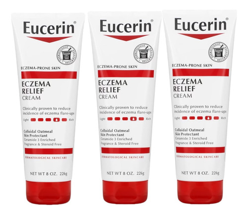 Eucerin Crema De Cuerpo Para Aliviar Eccema 3 Pack 226g C/u