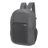 Mochila Urbana Porta Notebook  Separador 15.6 Acolchado Color Gris Diseño De La Tela Liso