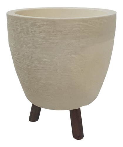 Vaso Para Planta 40 X 33 Cm Com Tripé De Madeira