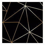 Papel De Parede Adesivo Zara Geometrico Preto E Dourado 5m