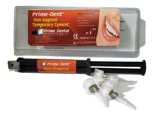 Cemento Temporal Dental Sin Eugenol Prime Dental
