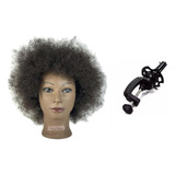 Manequim Para Treino Profissional Cabelo Afro Cor Castanho