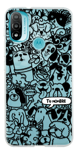 Funda Para Motorola Perritos Mascota Patrón Comic Nombre