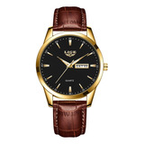 Reloj De Cuarzo Hombre Pulsera De Cuero Casual Wristwatch