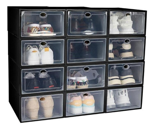 12 Cajas De Zapatos De Plástico Transparente Apilables