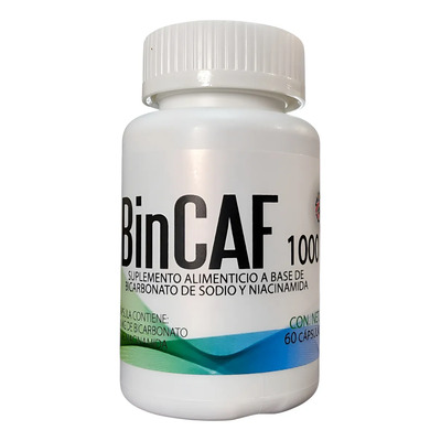 Bincaf 1000mg 5mg Vitamina B3 - Bicarbonado de sodio y niacina - 60 Capsulas Desacaf Biotec Sabor Natural | MercadoLibre