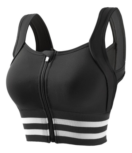 Sujetador Deportivo Con Cremallera Frontal Para Mujer, Sujet