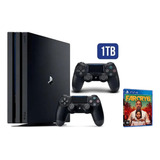 Console Playstation 4 Pro 1tb Completo 2 Controles Nf