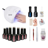 Kit Inicial X18u Cabina Led Uv 48w Gel Uñas Semipermanentes!