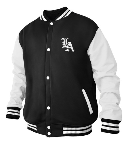 Jaqueta Los Angeles La Moletom Estilo Colegial Bordado Blusa