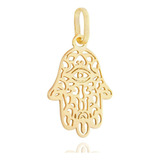 Pingente Mão De Fátima Hamsa Em Ouro 18k Cor Amarelo