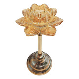 Candelabro Porta Velas Color Oro Flor M M8 Premium - Sheshu