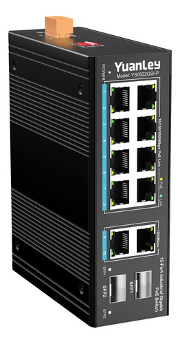 Conmutador Industrial Yuanley De 12 Puertos Con Gigabit Poe 