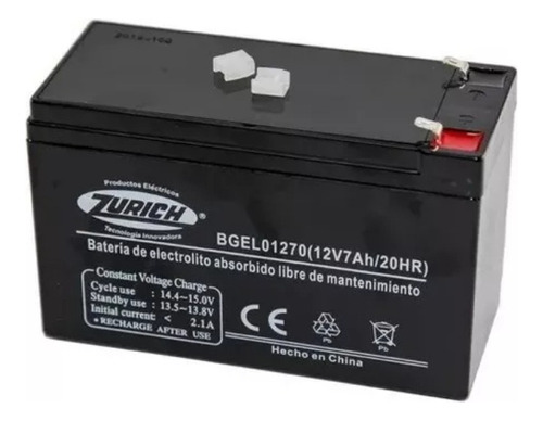 Bateria Recargable 12v 7a Zurich Alarmas