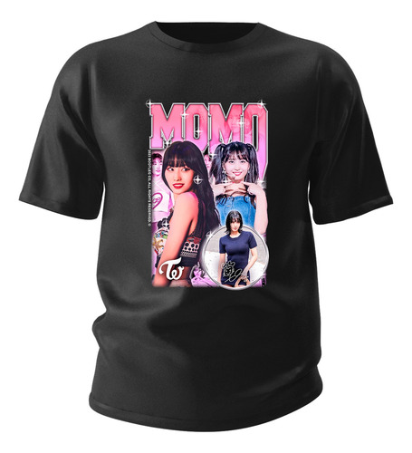Camisa Basica Camiseta Momo Hirai Twice Cantora Kpop Tour 