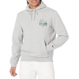 Sudadera Lacoste Con Estampado Capucha Manga Gris Sh1204-51