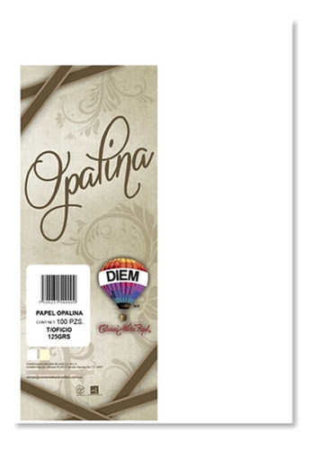 Papel Opalina Delgada 125gr Tamaño Oficio 100hjs