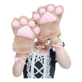 Guantes De Garra De Gato Peludo Lolita Cosplay Accesorios De