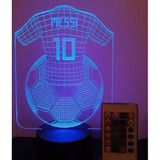 Lampara Led 3d Camiseta Messi C/pelota Con Control Remoto