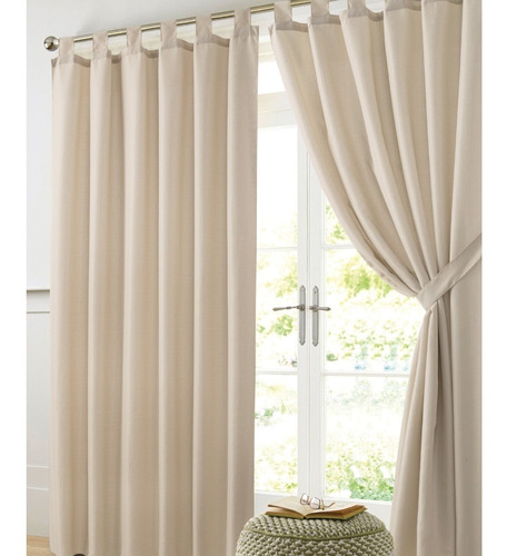 Juego De Cortinas Rusticas Rafia + Agarraderas Jean Cartier